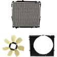 3-Piece Kit Radiator, 3.4L Engine, includes Fan Shroud, and Radiator Fan Blade