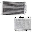 2-Piece Kit Radiator, Hatchback/Sedan, without CVT, includes A/C Condenser