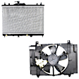 2-Piece Kit Radiator, Hatchback/Sedan, without CVT, includes Radiator Fan