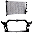 2-Piece Kit Radiator Support Assembly, 1.6L/2.0L Engine, includes Radiator
