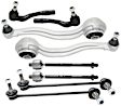 8-Piece Kit Front, Driver and Passenger Side, Lower, Frontward Control Arm Kit, Includes (2) Control Arm, (2) Sway Bar Link, and (4) Tie Rod End