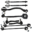 8-Piece Kit Front, Driver and Passenger Side, Lower, Frontward and Rearward Control Arm Kit, Includes (2) Control Arm, (2) Sway Bar Link, and (4) Tie Rod End