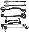 8-Piece Kit Front, Driver and Passenger Side, Lower, Frontward and Rearward Control Arm Kit, Includes (2) Control Arm, (2) Sway Bar Link, and (4) Tie Rod End