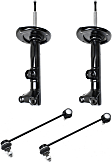 4-Piece Kit Front Suspension Kit, Includes (2) Sway Bar Link and (2) Shock Absorber and Strut Assembly
