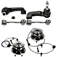 6-Piece Kit Front, Driver and Passenger Side Suspension Kit, Includes (2) Sway Bar Link, (2) Tie Rod End, and (2) Wheel Hub