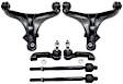 6-Piece Kit Front, Driver and Passenger Side, Lower Control Arm Kit, Includes (2) Control Arm and (4) Tie Rod End