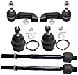 6-Piece Kit Front, Driver and Passenger Side Suspension Kit, Includes (2) Ball Joint and (4) Tie Rod End