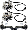 4-Piece Kit Front, Driver and Passenger Side Suspension Kit, Includes (2) Tie Rod End and (2) Wheel Hub