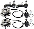 6-Piece Kit Front, Driver and Passenger Side Suspension Kit, Includes (2) Ball Joint, (2) Tie Rod End, and (2) Wheel Hub