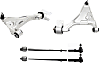 6-Piece Kit Front, Driver and Passenger Side, Lower Control Arm Kit, Includes (2) Control Arm and (4) Tie Rod End