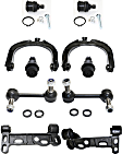 10-Piece Kit Front, Driver and Passenger Side, Upper Control Arm Kit, Includes (4) Ball Joint, (2) Control Arm, (2) Control Arm Bracket, and (2) Sway Bar Link