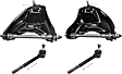 4-Piece Kit Front, Driver and Passenger Side, Upper Control Arm Kit, Includes (2) Control Arm and (2) Tie Rod End