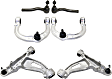 6-Piece Kit Front, Driver and Passenger Side, Upper and Lower Control Arm Kit, Includes (4) Control Arm and (2) Tie Rod End