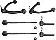 6-Piece Kit Front, Driver and Passenger Side, Upper Control Arm Kit, Includes (2) Control Arm and (4) Tie Rod End
