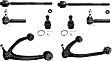 8-Piece Kit Front, Driver and Passenger Side, Upper Control Arm Kit, Includes (2) Ball Joint, (2) Control Arm, and (4) Tie Rod End