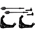6-Piece Kit Front, Driver and Passenger Side, Upper Control Arm Kit, Includes (2) Control Arm and (4) Tie Rod End