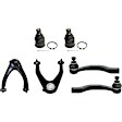 6-Piece Kit Front, Driver and Passenger Side, Upper Control Arm Kit, Includes (2) Ball Joint, (2) Control Arm, and (2) Tie Rod End