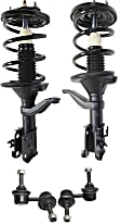 4-Piece Kit Front, Driver and Passenger Side Suspension Kit, Includes (2) Sway Bar Link and (2) Shock Absorber and Strut Assembly
