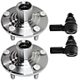 2003 Honda CR-V - 2-Wheel Set Front, Driver and Passenger Side Wheel Hub, 5 Lugs, Without Bearing,, 2.4L, 4Cyl, Includes (2) Tie Rod End and (2) Wheel Hub