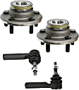 4-Piece Kit Front, Driver and Passenger Side Wheel Hub, With ABS, includes Outer Tie Rod Ends