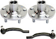 2-Wheel Set Front, Driver and Passenger Side Wheel Hub, 5 Lugs, Without Bearing, Includes (2) Tie Rod End and (2) Wheel Hub