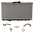 6-Piece Kit Radiator, Includes (1) Radiator, (2) Radiator Hose, (1) Radiator Cap, (1) Thermostat and (1) Thermostat Gasket