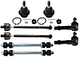 8-Piece Kit Front, Driver and Passenger Side Suspension Kit, Includes (2) Ball Joint, (2) Sway Bar Link, and (4) Tie Rod End