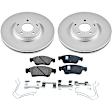 KIT-092121-100 2-Wheel Set Front Brake Disc and Pad Kit, Plain Surface 5 Lugs Ceramic Evolution Geomet Coated High Carbon, Includes (2) Brake Disc and (1) Brake Pad Set