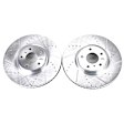 KIT-092121-101 2-Wheel Set Front Brake Disc and Pad Kit, Cross-drilled and Slotted 5 Lugs 329.95 mm Ceramic Evolution Drilled & Slotted Series, Includes (1) Brake Disc and (1) Brake Pad Set