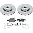KIT-092121-102 2-Wheel Set Front Brake Disc and Pad Kit, Plain Surface 5 Lugs Ceramic Autospecialty By Powerstop, Includes (2) Brake Disc and (1) Brake Pad Set