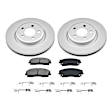 KIT-092121-14 2-Wheel Set Brake Disc and Pad Kit, Plain Surface 5 Lugs Ceramic Evolution Geomet Coated High Carbon, Includes (2) Brake Disc and (1) Brake Pad Set