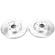 KIT-092121-154 2-Wheel Set Brake Disc and Pad Kit, Cross-drilled and Slotted 5 Lugs Ceramic Evolution Drilled & Slotted Series, Includes (1) Brake Disc and (1) Brake Pad Set