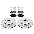 KIT-092121-229 2-Wheel Set Front Brake Disc and Pad Kit, Plain Surface 5 Lugs Ceramic Autospecialty By Powerstop, Includes (2) Brake Disc and (1) Brake Pad Set