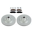 KIT-092121-303 2-Wheel Set Front Brake Disc and Pad Kit, Plain Surface 5 Lugs 307.34 mm Semi-metallic RWD Evolution Geomet Coated High Carbon, Includes (2) Disc and (1) Pad Set