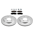 KIT-092121-309 2-Wheel Set Front Brake Disc and Pad Kit, Plain Surface 5 Lugs Semi-metallic 4WD Evolution Geomet Coated High Carbon, Includes (2) Disc and (1) Pad Set