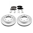 KIT-092121-324 2-Wheel Set Front Brake Disc and Pad Kit, Plain Surface 8 Lugs Ceramic Evolution Geomet Coated High Carbon, Includes (2) Disc and (1) Pad Set