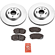 2017 Hyundai Sonata - 2-Wheel Set Front Brake Disc and Pad Kit, Plain Surface, 5 Lugs, 320.04 mm, Ceramic, 2.0L 4Cyl, Includes (2) Disc and (1) Pad Set