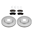 KIT-092121-79 2-Wheel Set Front Brake Disc and Pad Kit, Plain Surface 5 Lugs Ceramic Evolution Geomet Coated High Carbon, Includes (2) Brake Disc and (1) Brake Pad Set