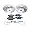 KIT-092121-98 2-Wheel Set Front Brake Disc and Pad Kit, Cross-drilled and Slotted 5 Lugs 319.53 mm Ceramic Evolution Drilled & Slotted Series, Includes (1) Brake Disc and (1) Brake Pad Set
