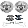 KIT-092121-99 2-Wheel Set Front Brake Disc and Pad Kit, Plain Surface 5 Lugs Ceramic Autospecialty By Powerstop, Includes (2) Brake Disc and (1) Brake Pad Set