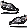 4-Piece Kit, Driver and Passenger Side LED Headlight, With bulb(s), OE Replacement, Includes (2) Bumper Trim and (2) Headlight
