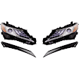 4-Piece Kit Driver and Passenger Side LED Headlight, With bulb(s), For Models With LED Signal Light, OE Replacement, Includes (2) Bumper Trim and (2) Headlight