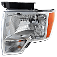 2012 Ford F-150 - 4-Piece Kit Driver and Passenger Side Halogen Headlight, With bulb(s), OE Replacement,  Includes (1) Bumper Trim and (2) Headlight