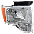 2012 Ford F-150 - 4-Piece Kit Driver and Passenger Side Halogen Headlight, With bulb(s), OE Replacement,  Includes (1) Bumper Trim and (2) Headlight