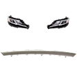 3-Piece Kit, Driver and Passenger Side LED Headlight, With bulb(s), OE Replacement, Includes (1) Bumper Trim and (2) Headlight