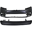 2012 Toyota Highlander - 2-Piece Kit Front Primed Bumper Cover, CAPA Certified  Includes (1) Bumper Cover and (1) Valance