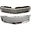 2-Piece Kit Bumper Grille, Chrome Shell w/ Black Insert, Includes (1) Bumper Grille and (1) Grille