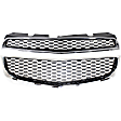2-Piece Kit, Front Bumper Grille, Chrome Shell w/ Black Insert, CAPA Certified, Includes (1) Bumper Grille and (1) Grille