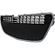 2-Piece Kit Front, Lower Bumper Grille, For Models Without Fog Light Holes, Chrome Shell w/ Black Insert, Includes (1) Bumper Grille and (1) Grille
