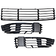 2001 Volkswagen Passat - 3-Piece Kit Driver and Passenger Side, Center, Outer Bumper Grille, New Body Style, Black, Includes (1) Bumper Grille and (2) Fog Light Cover